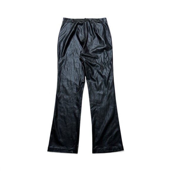 Steve Madden Faux Leather Pants Black Medium Straight Leg High Rise 31x15 - Picture 3 of 6